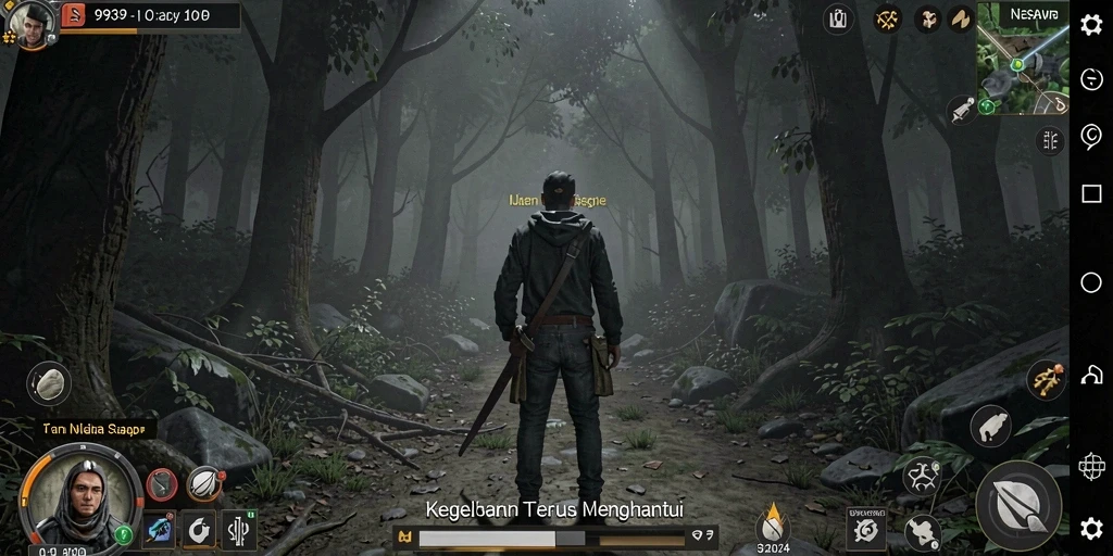 Screenshot dari gameplay 9939 yang menunjukkan suasana mencekam dan menegangkan.