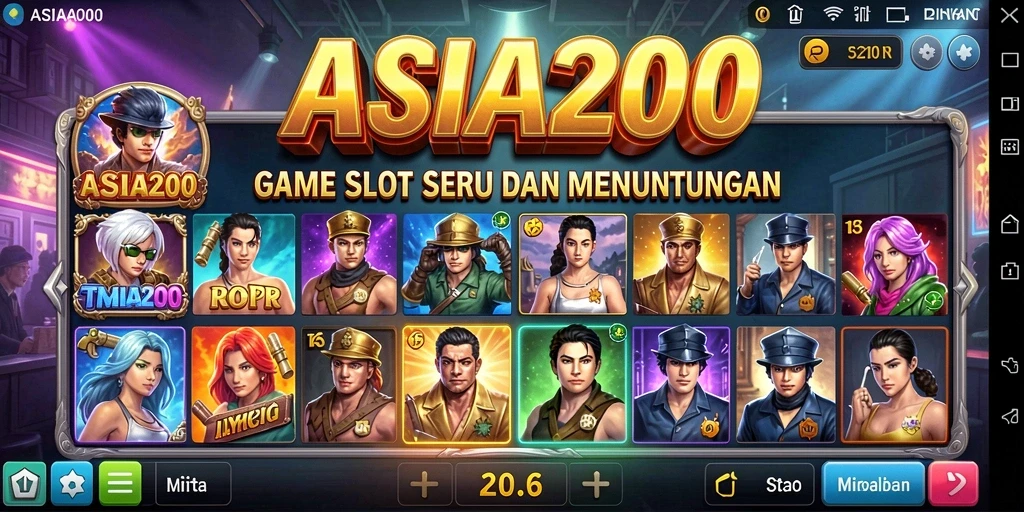 Tampilan gameplay slot yang menarik dan penuh warna di ASIA200.