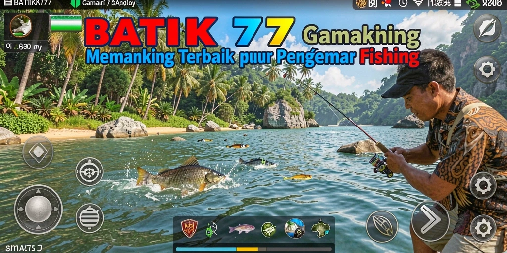 Tampilan gameplay BATIK77: Nikmati petualangan memancing yang seru.