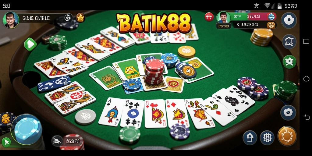 Tampilan screenshot menunjukkan keseruan gameplay Gaple yang mendebarkan.