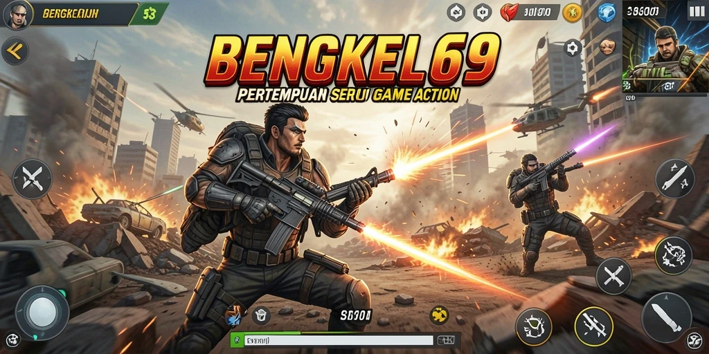 Screenshot dari BENGKEL69 menampilkan aksi pertempuran mendebarkan.