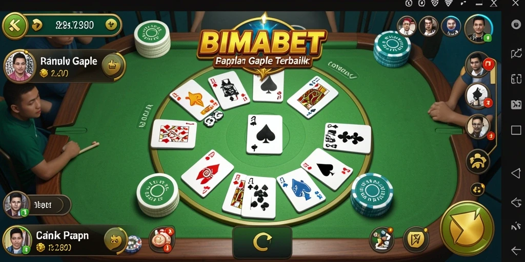Screenshot gameplay BIMABET menunjukkan suasana seru bermain Gaple.