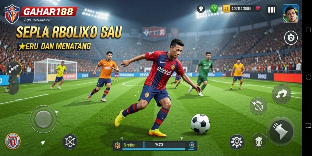 Screenshot GAHAR188 menampilkan permainan sepak bola yang mendebarkan.