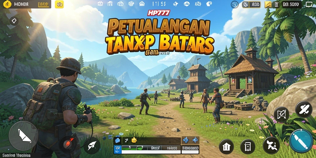 Screenshot HP777 menampilkan petualangan seru di dunia terbuka.