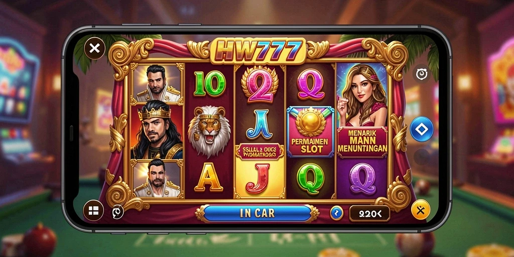 Screenshot utama HW777 menampilkan gameplay Slot yang seru.