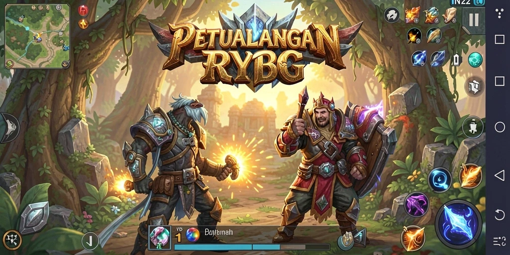 Screenshot utama IN22 menampilkan aksi seru dalam pertarungan RPG.