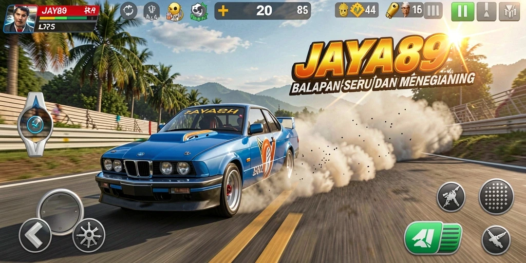 Gameplay balapan seru dengan kendaraan yang bertenaga.