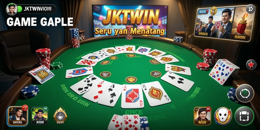 Gameplay seru JKTWIN dengan atmosfer kompetisi Gaple.