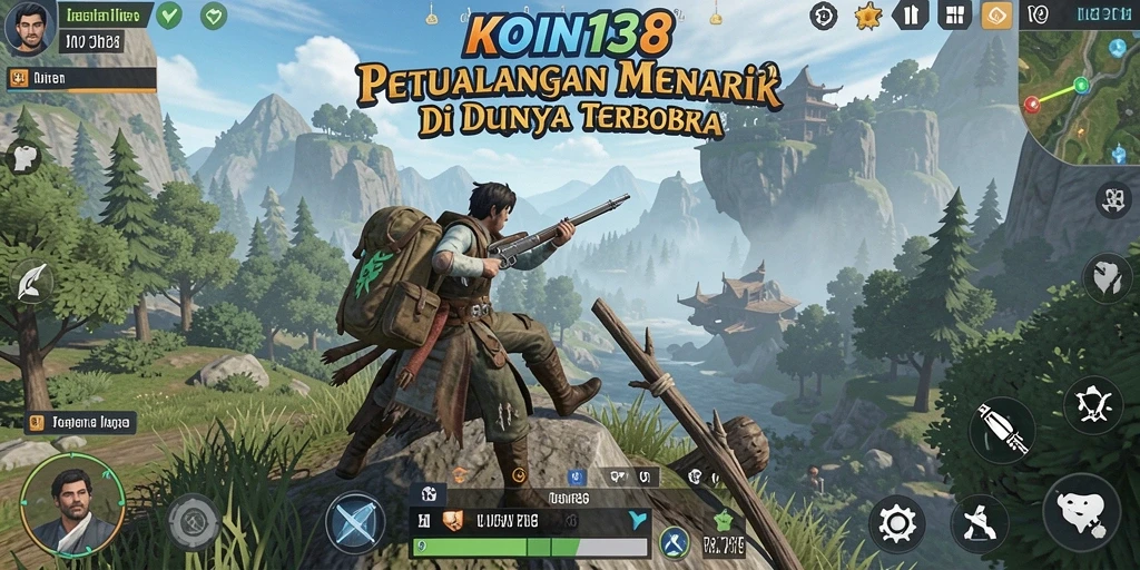 Screenshot gameplay KOIN138 dengan karakter menjelajahi dunia terbuka.