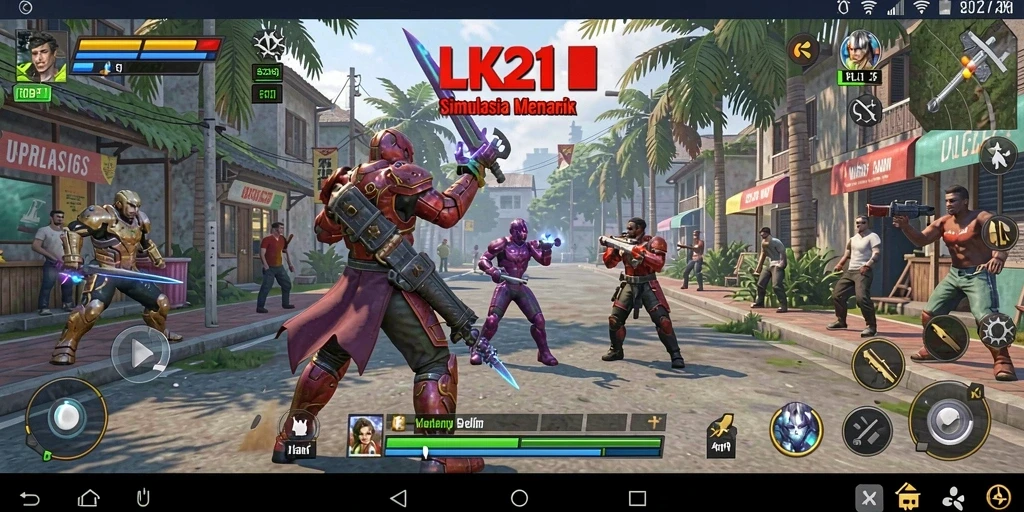 Tampilan gameplay LK21 dengan interaksi dan misi menarik.