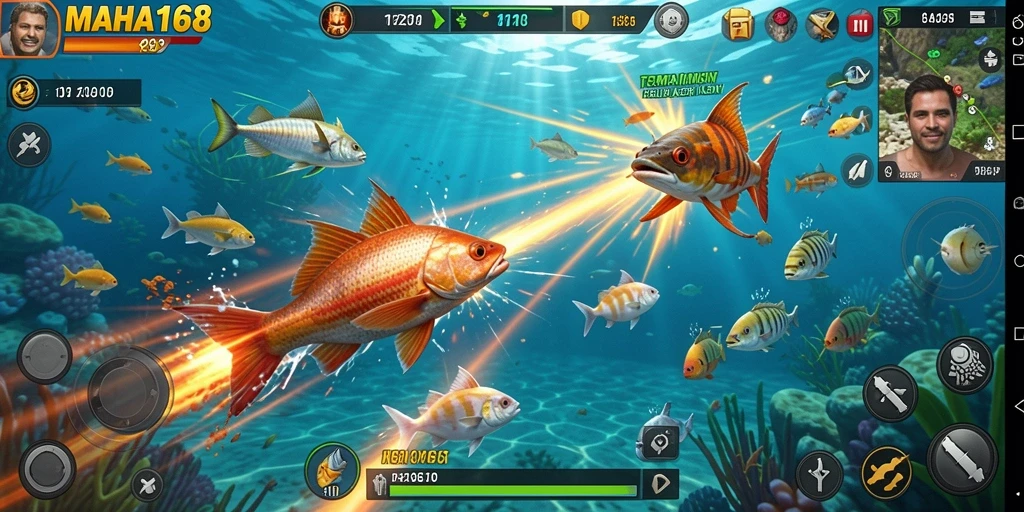 Screenshot menunjukkan gameplay seru dari Tembak Ikan di MAHA168.