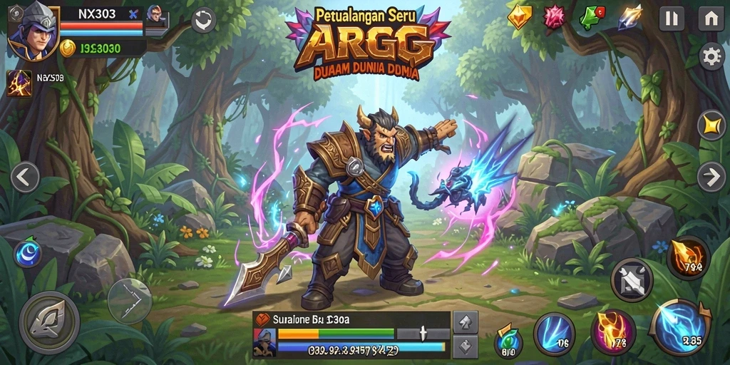 Screenshot gameplay ARPG NX303 yang menampilkan aksi mendebarkan.