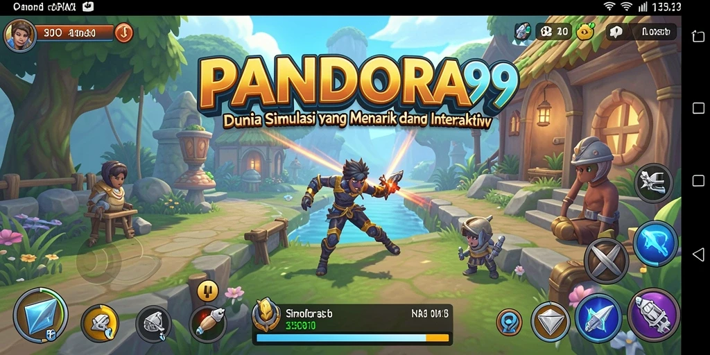 Tampilan gameplay menarik dalam PANDORA99 yang menampilkan dunia simulasi yang luas.