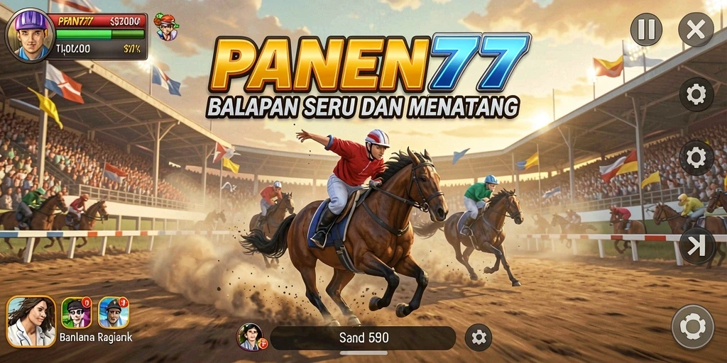 Gameplay seru PANEN77 yang penuh aksi di lintasan balap.