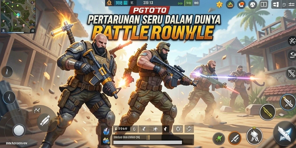 Tampilan gameplay Battle Royale yang intens dan mendebarkan.