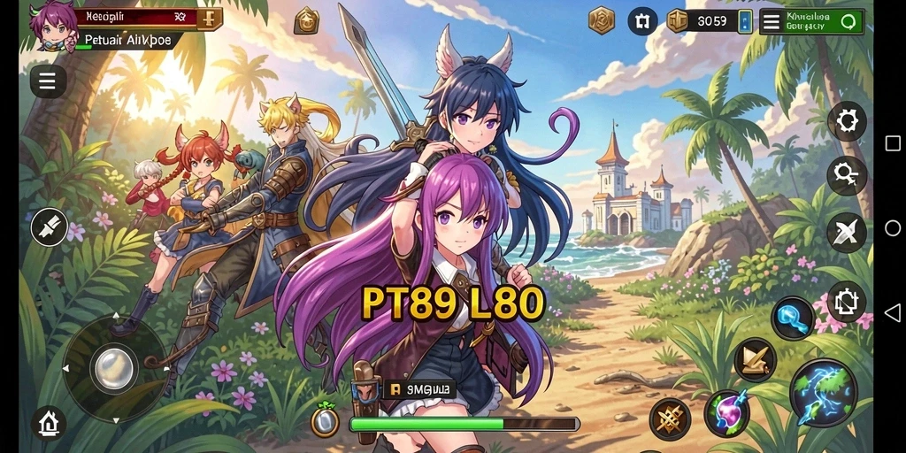 Tangkapan layar menunjukkan aksi seru dalam dunia Anime PT89.