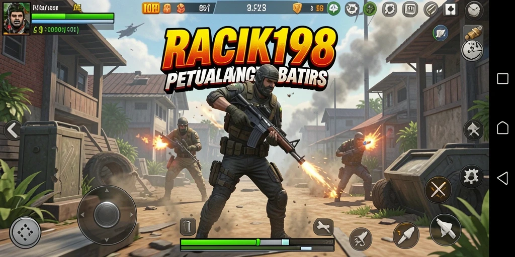 Screenshot utama menampilkan aksi mendebarkan di RACIK198.
