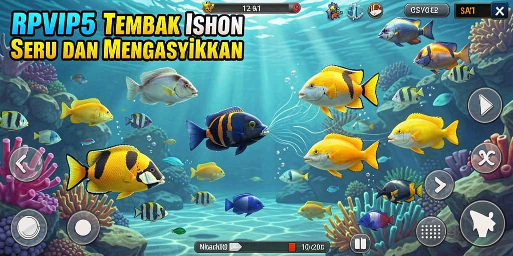 Tampilan gameplay RPVIP5 dengan aksi menembak ikan yang menegangkan.