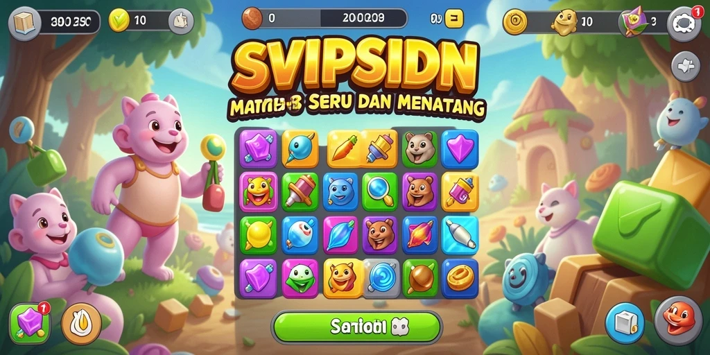 Tangkapan layar SVIPSIDN menampilkan gameplay seru Match-3 yang mengasyikkan.