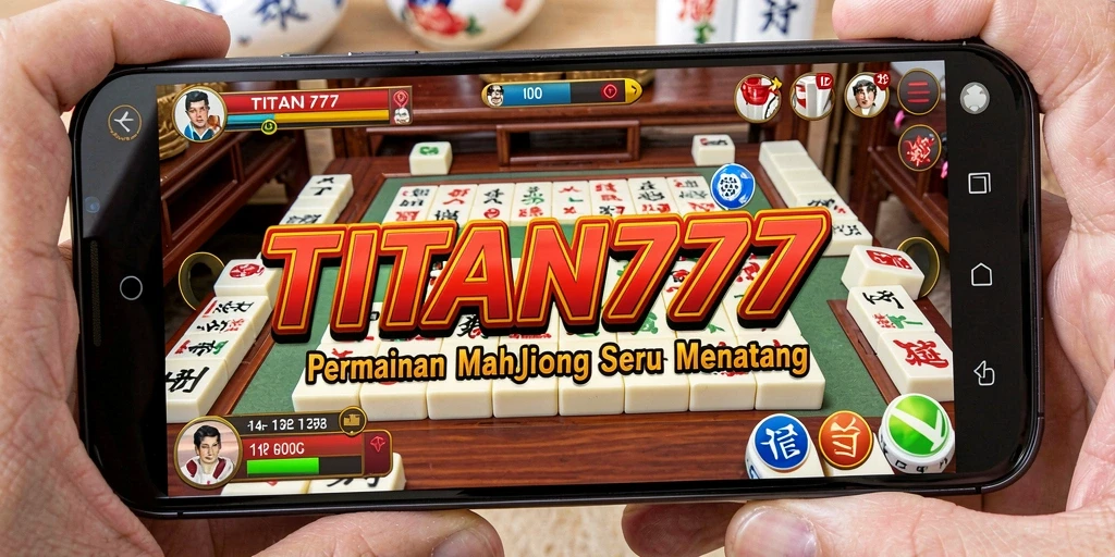 Screenshot utama dari gameplay Mahjong TITAN777 yang seru dan menantang.