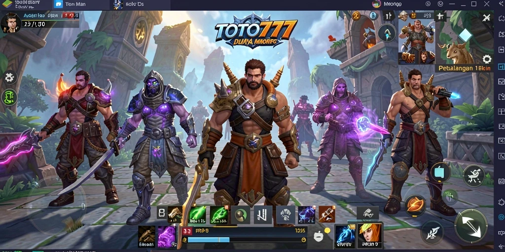 Tangkapan layar utama TOTO777 menampilkan aksi seru di dunia MMORPG.