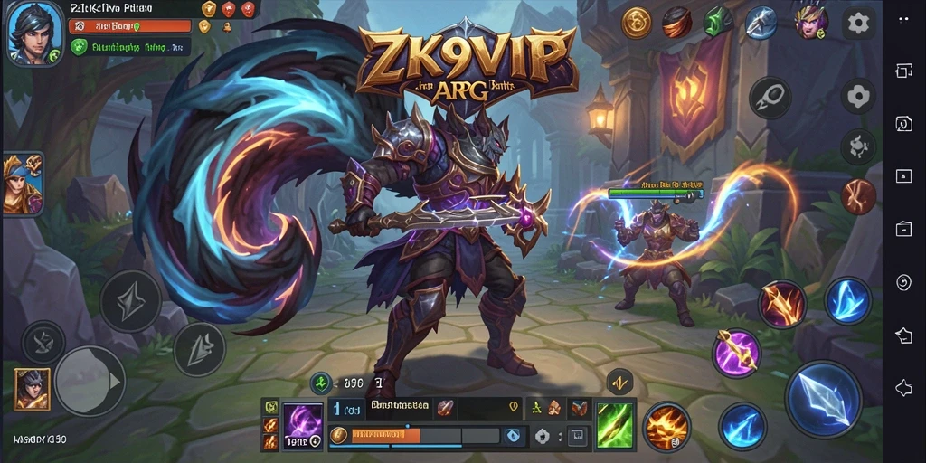 Screenshot gameplay ZK9VIP menampilkan aksi pertempuran seru dalam dunia ARPG.